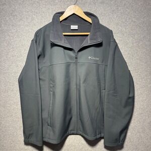 Columbia Mens Ascender Softshell Jacket Gray Full Zip Fleece Lined XL